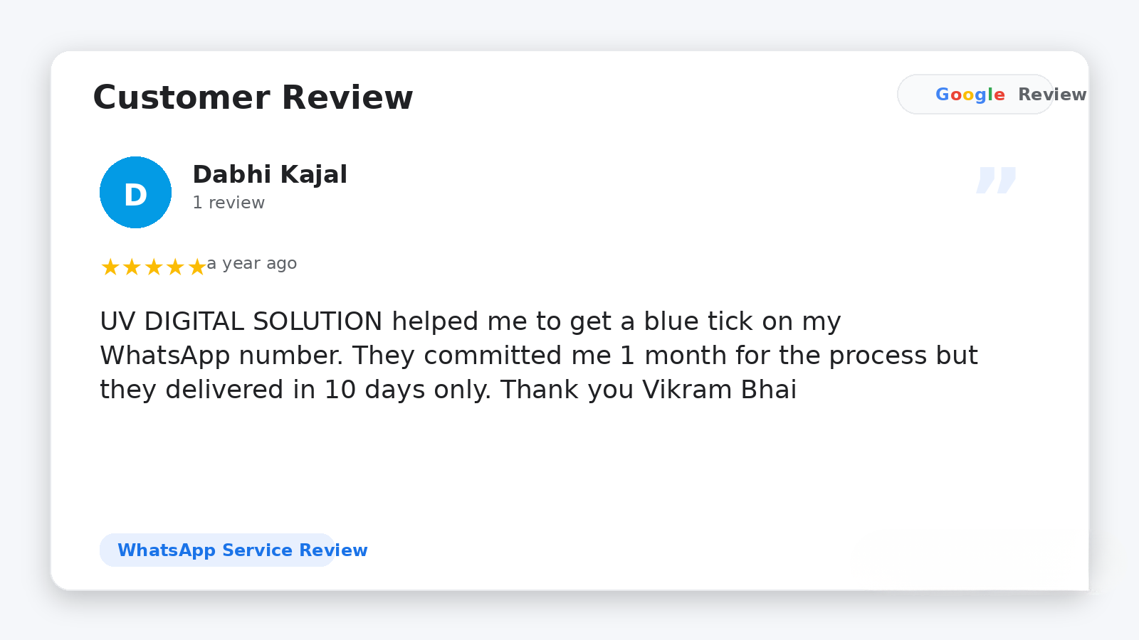 Google Review 10 new