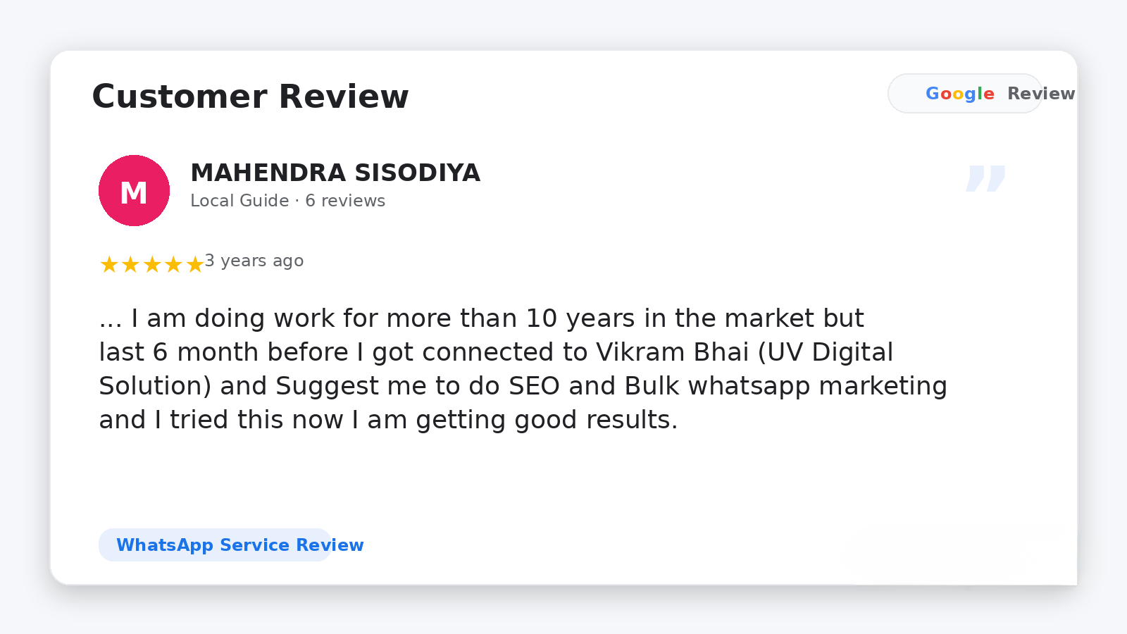 Google Review 11 new