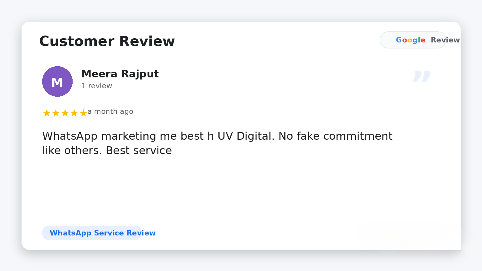 Google Review 5 new