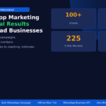 UV Digital Solution WhatsApp marketing results for local businesses in Ahmedabad — 100+ clients, 225 five-star reviews, zero blocked accounts since 2022