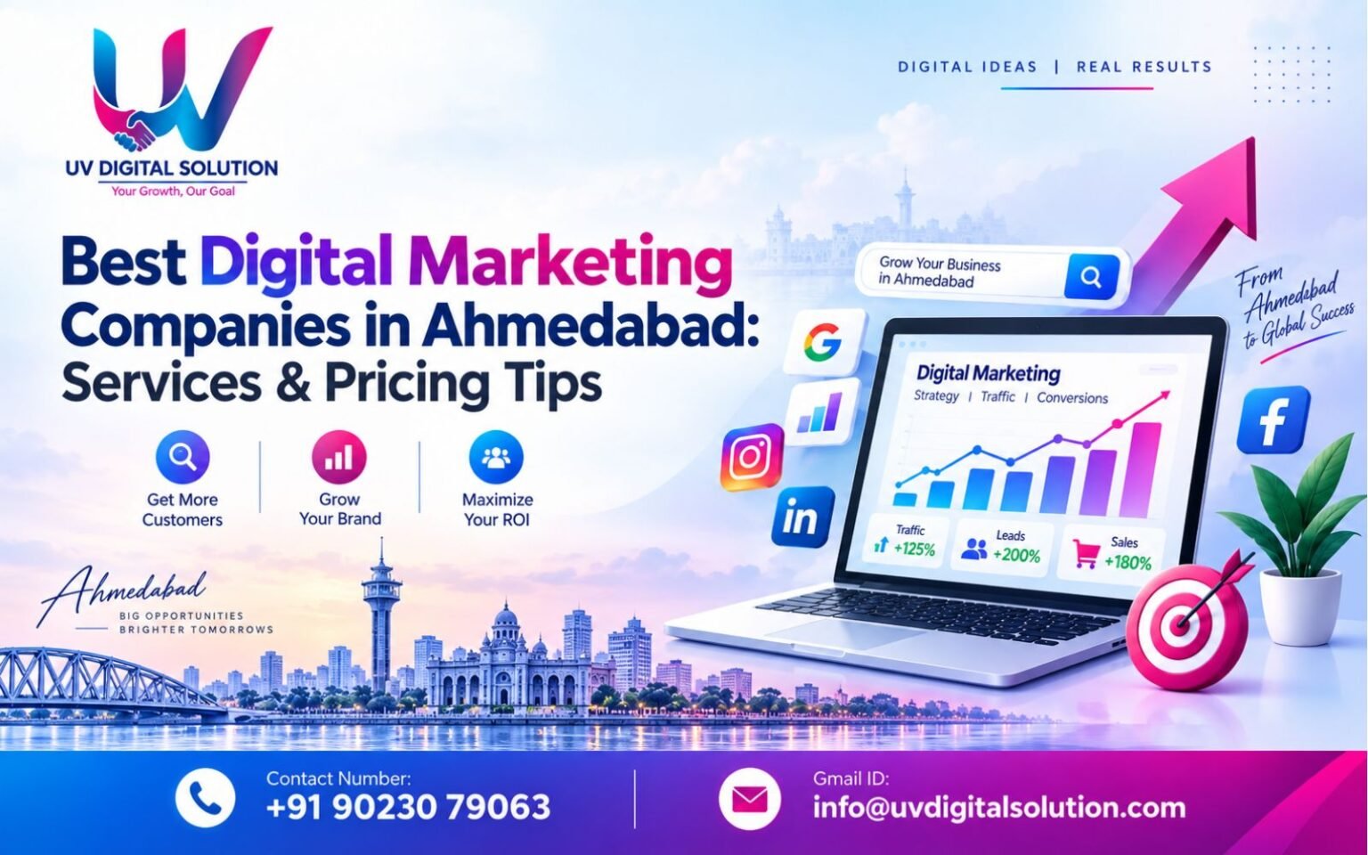 Best Digital Marketing Companies in Ahmedabad Services & Pricing Tips- UV Digital Solution